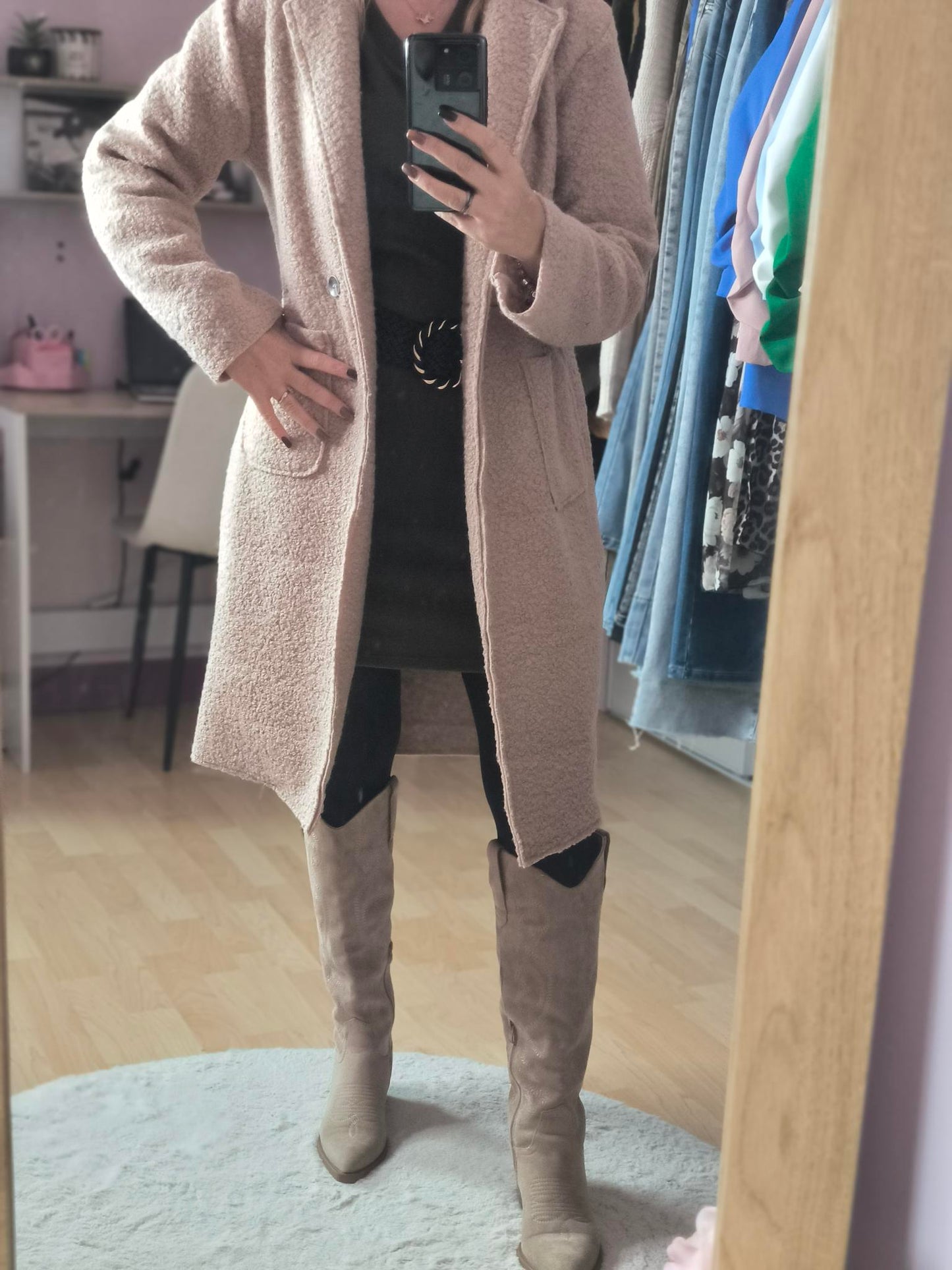 Manteau effet peluche