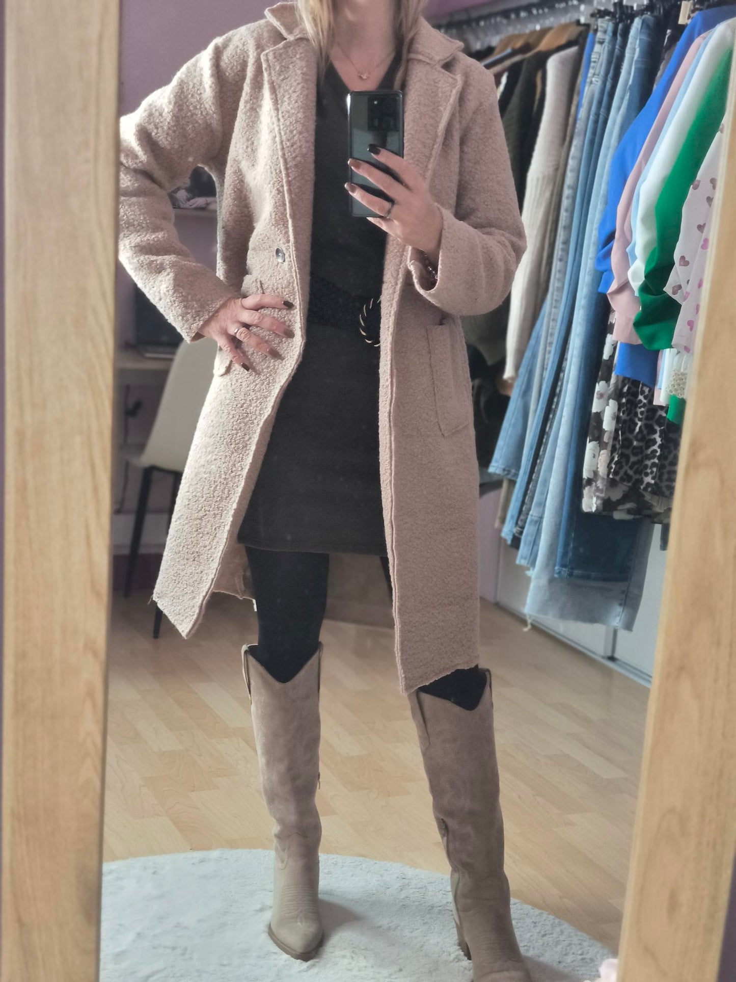 Manteau effet peluche