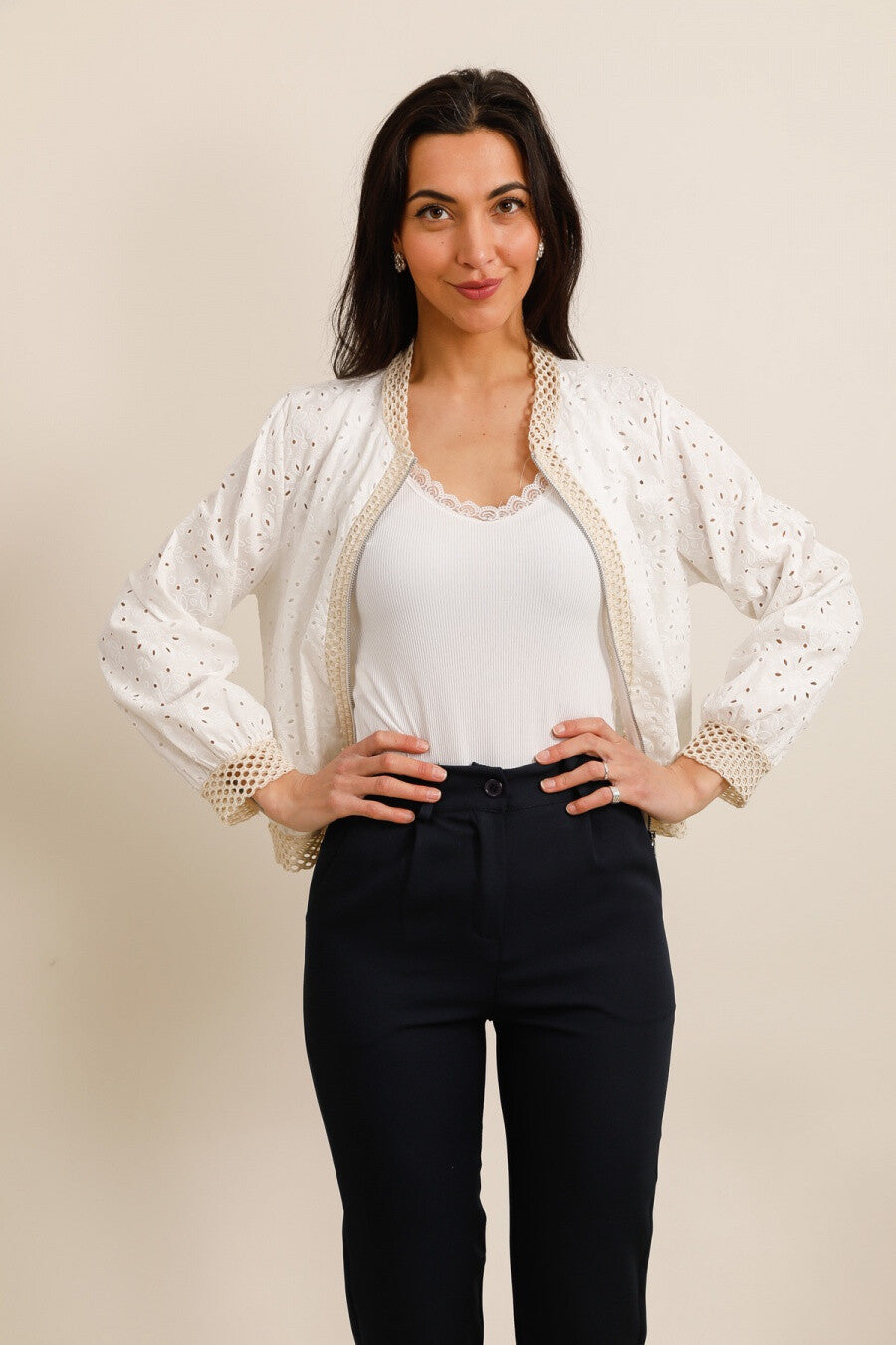 Bomber Brodé Blanc