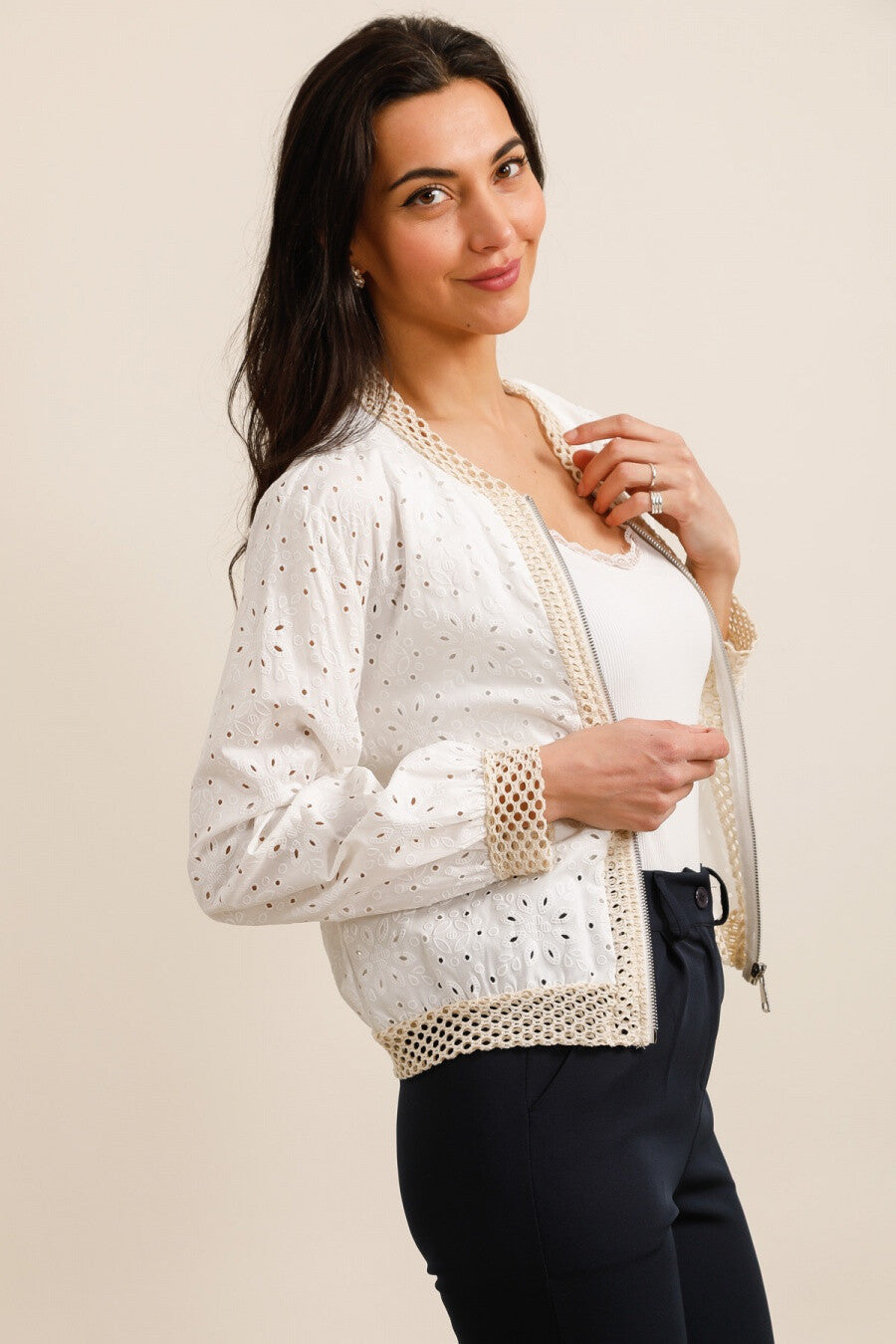 Bomber Brodé Blanc