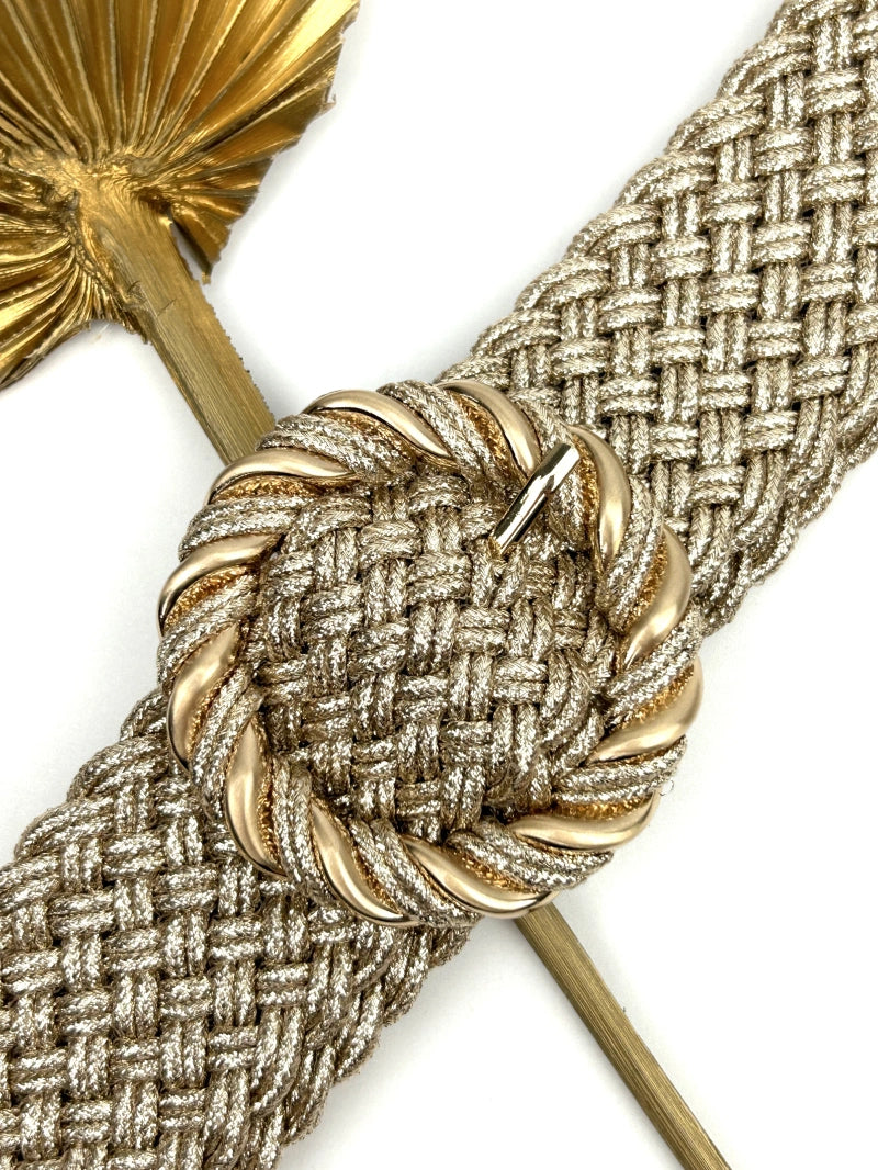 Ceinture élastique tréssée à boucle doré