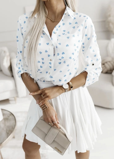 Chemise à imprimé coeur