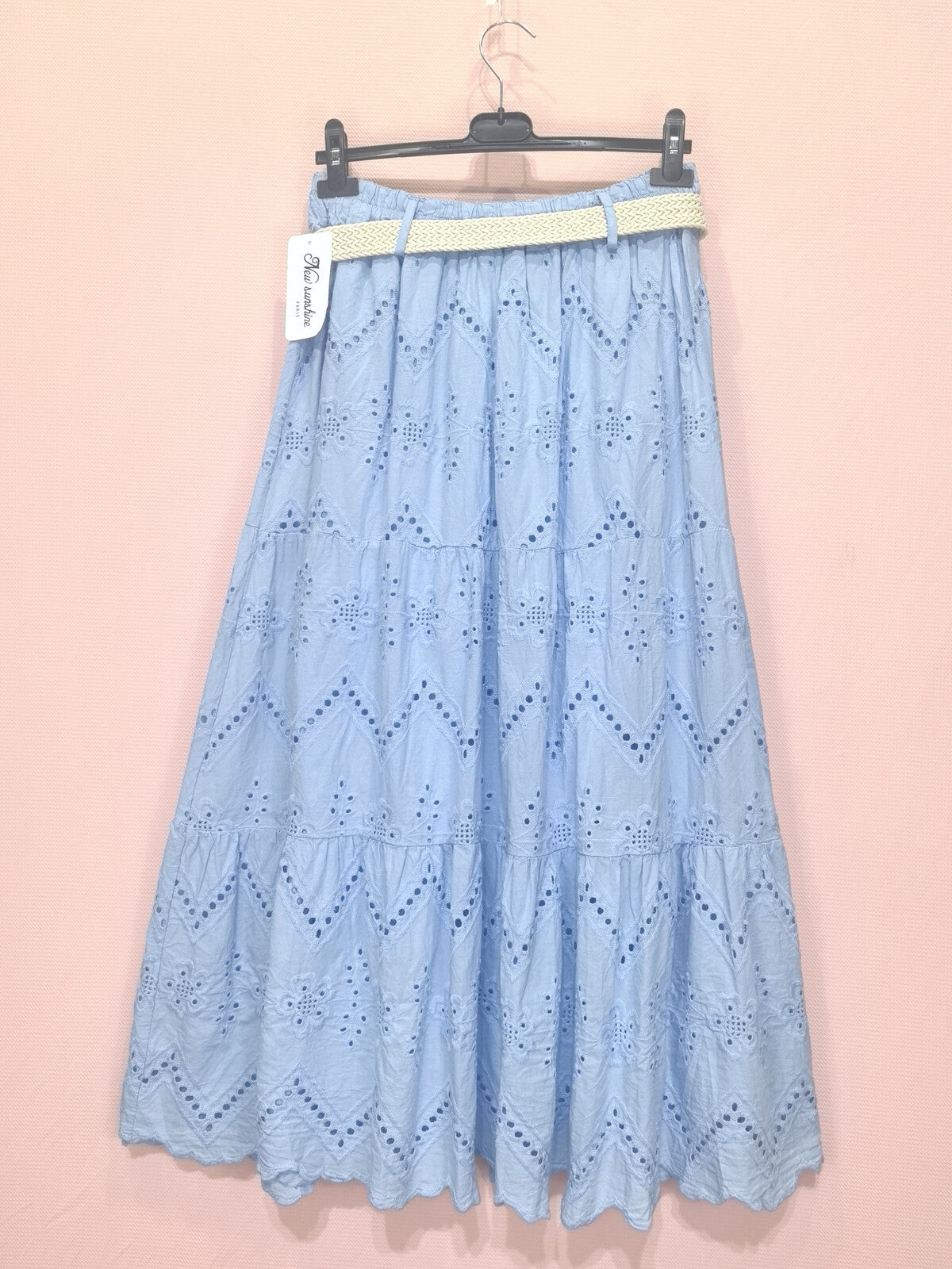 jupe longue broderie anglaise