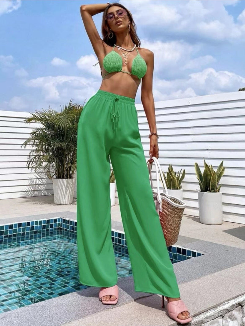 Pantalon fluide large coupe droite