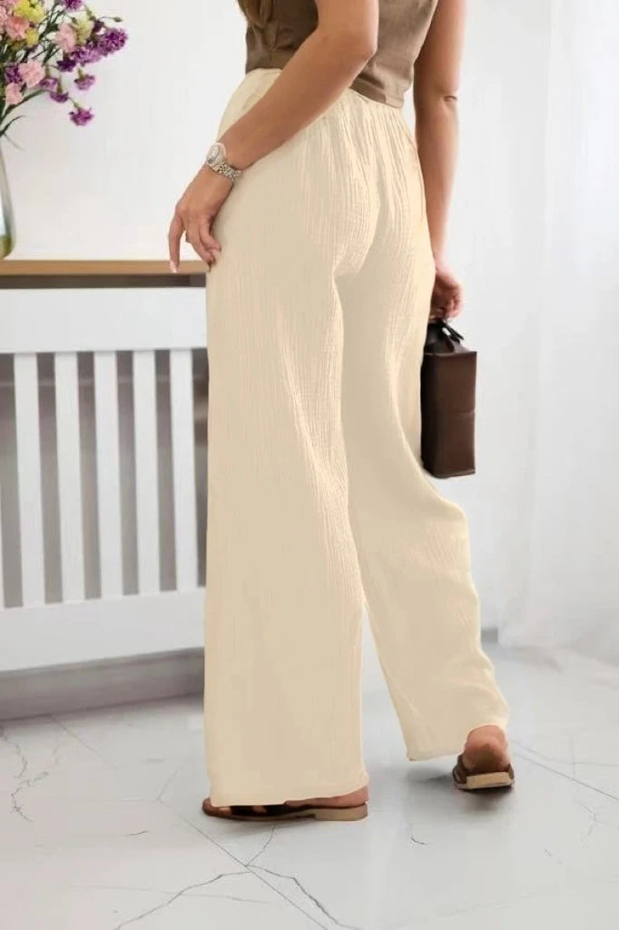 Pantalon Gaze De Coton Avec Cordon