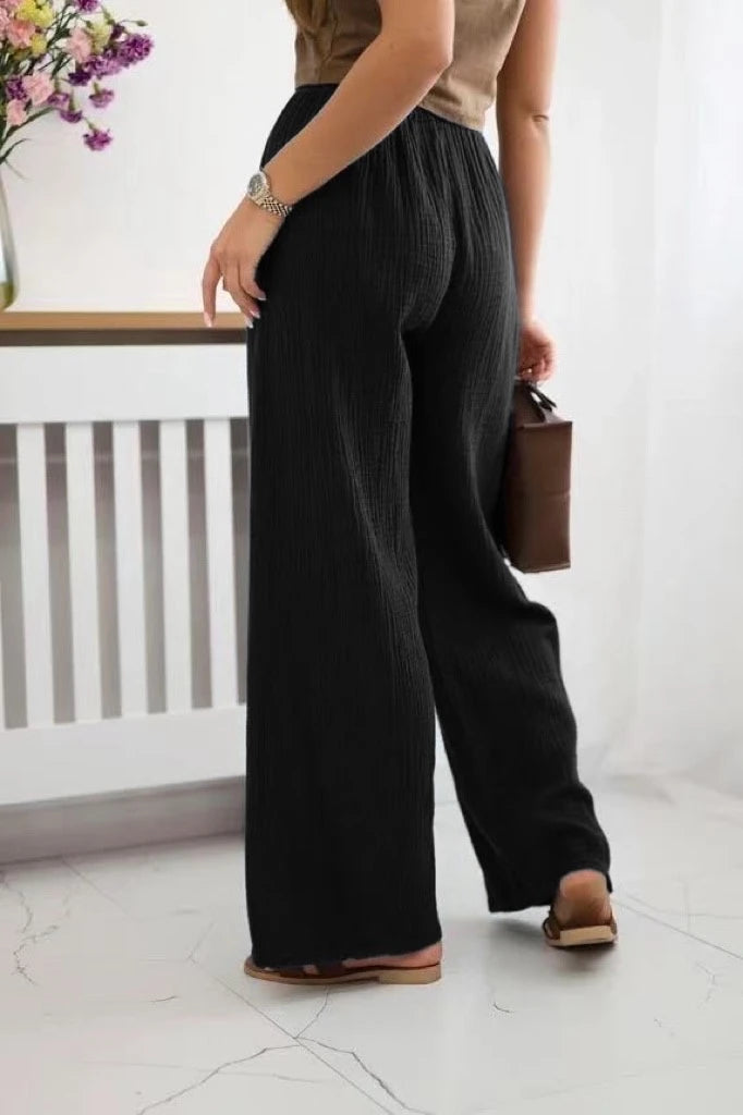 Pantalon Gaze De Coton Avec Cordon