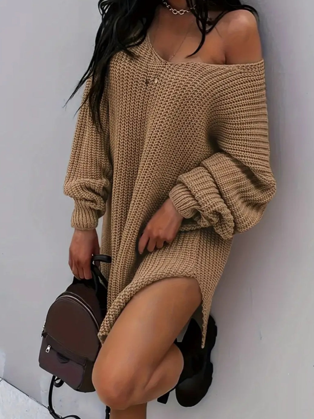Pull à col V/ Robe