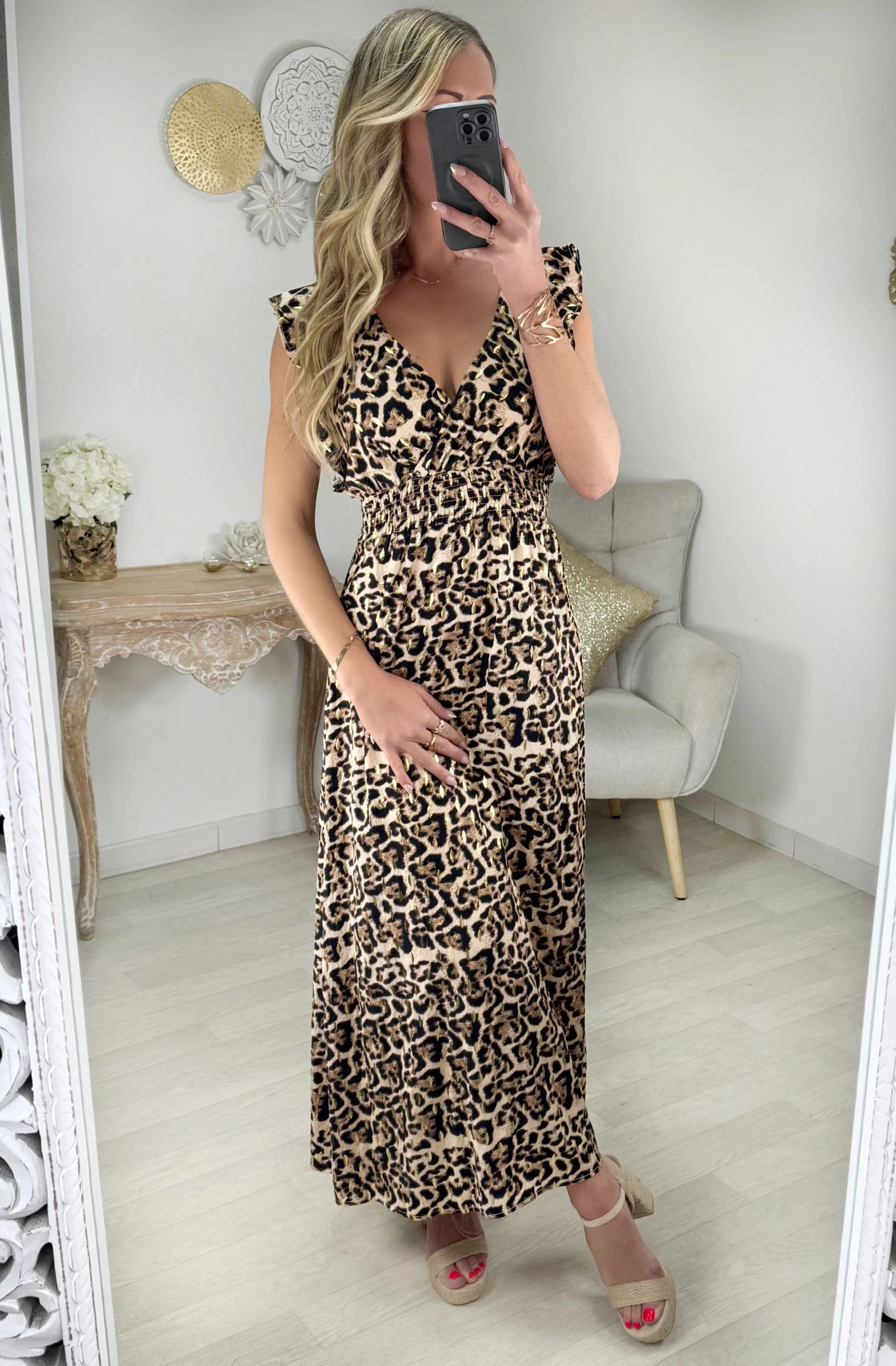 Robe longue léopard