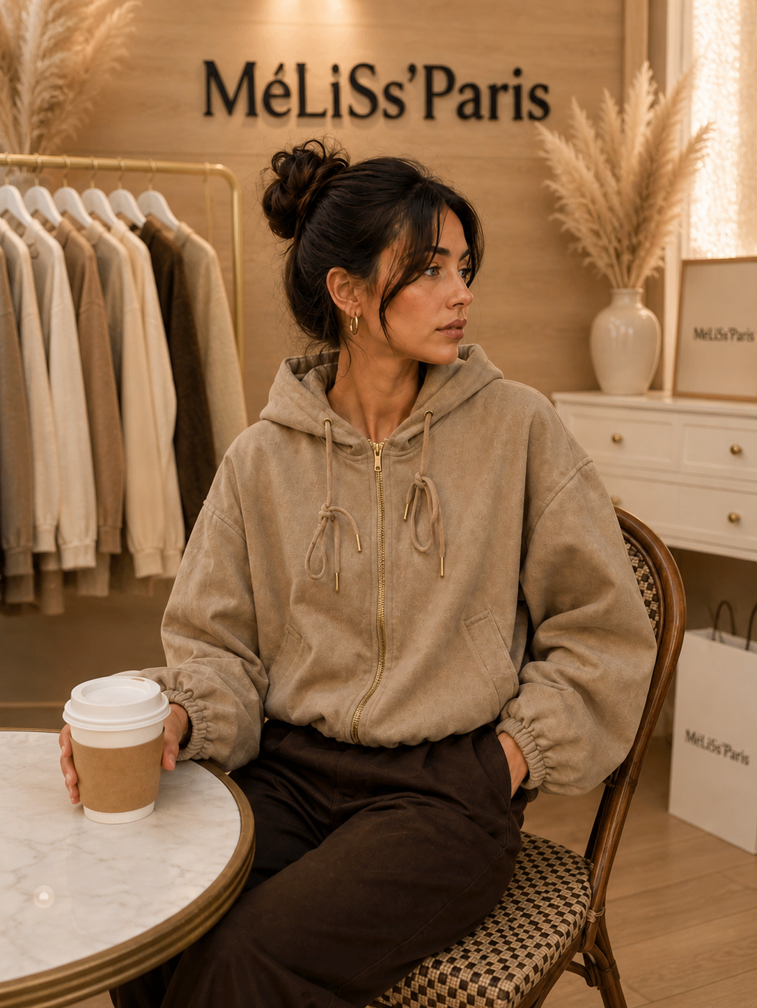 Veste Zippé Beige