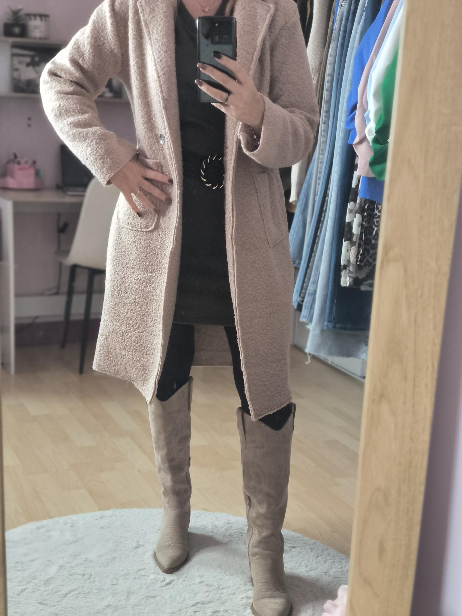 Manteau effet peluche