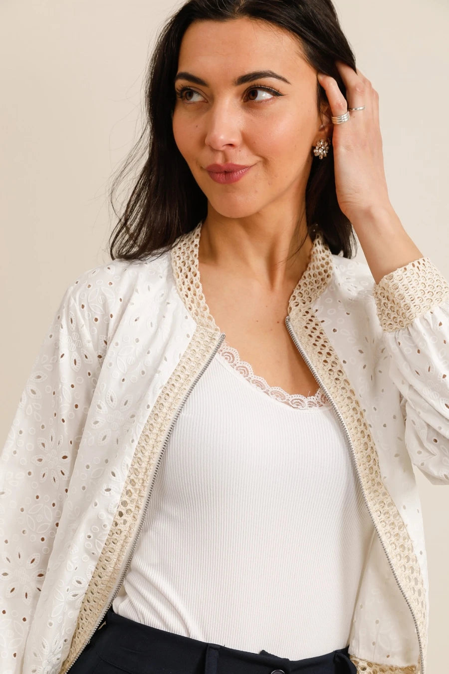 Bomber Brodé Blanc