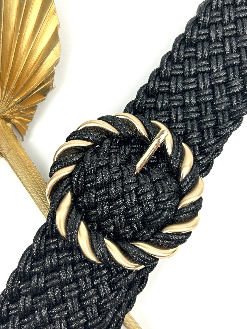 Ceinture élastique tréssée à boucle doré