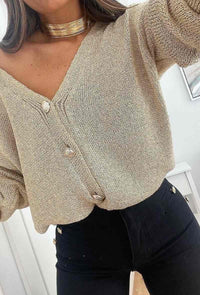 Gilet court en maille en lurex