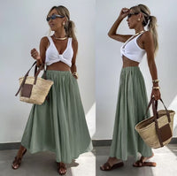 Jupe en viscose effet délavé avec poches