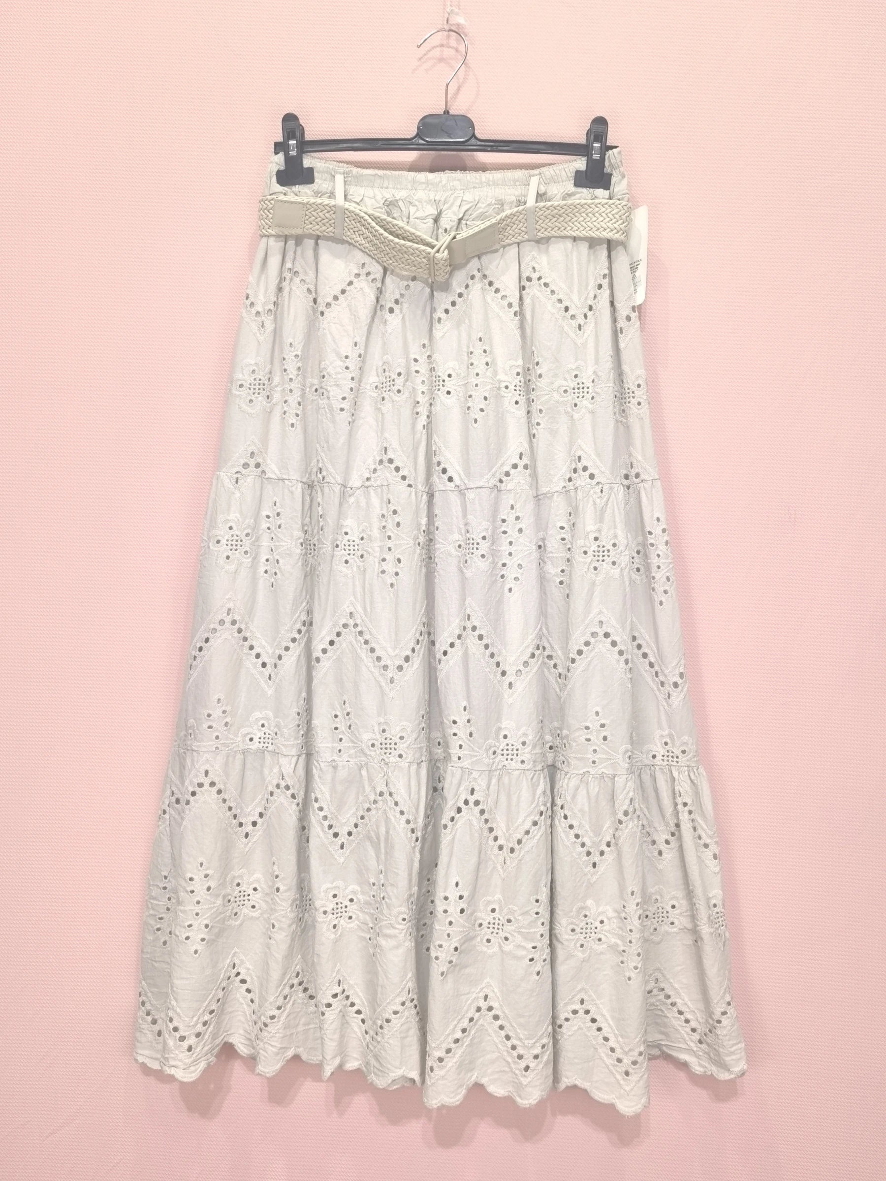 jupe longue broderie anglaise