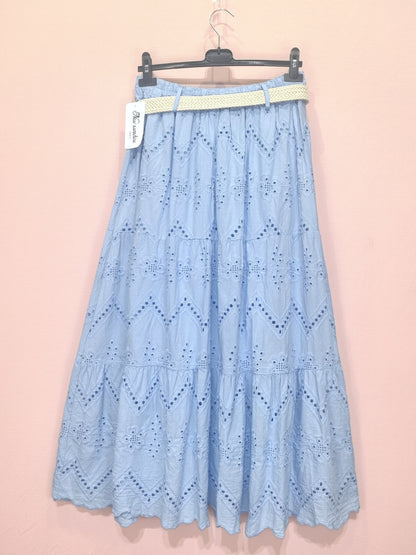 jupe longue broderie anglaise