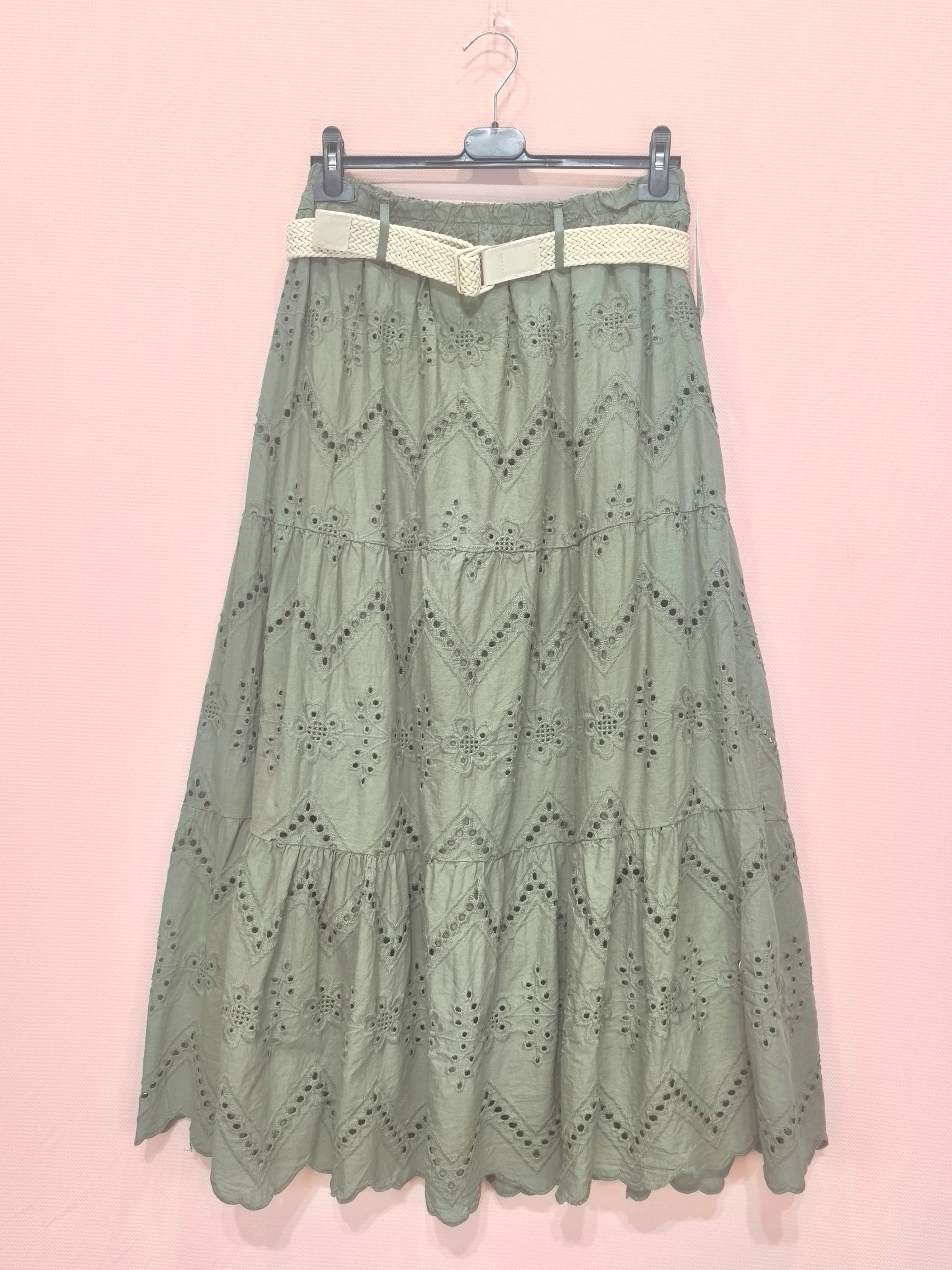 jupe longue broderie anglaise