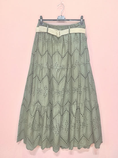 jupe longue broderie anglaise