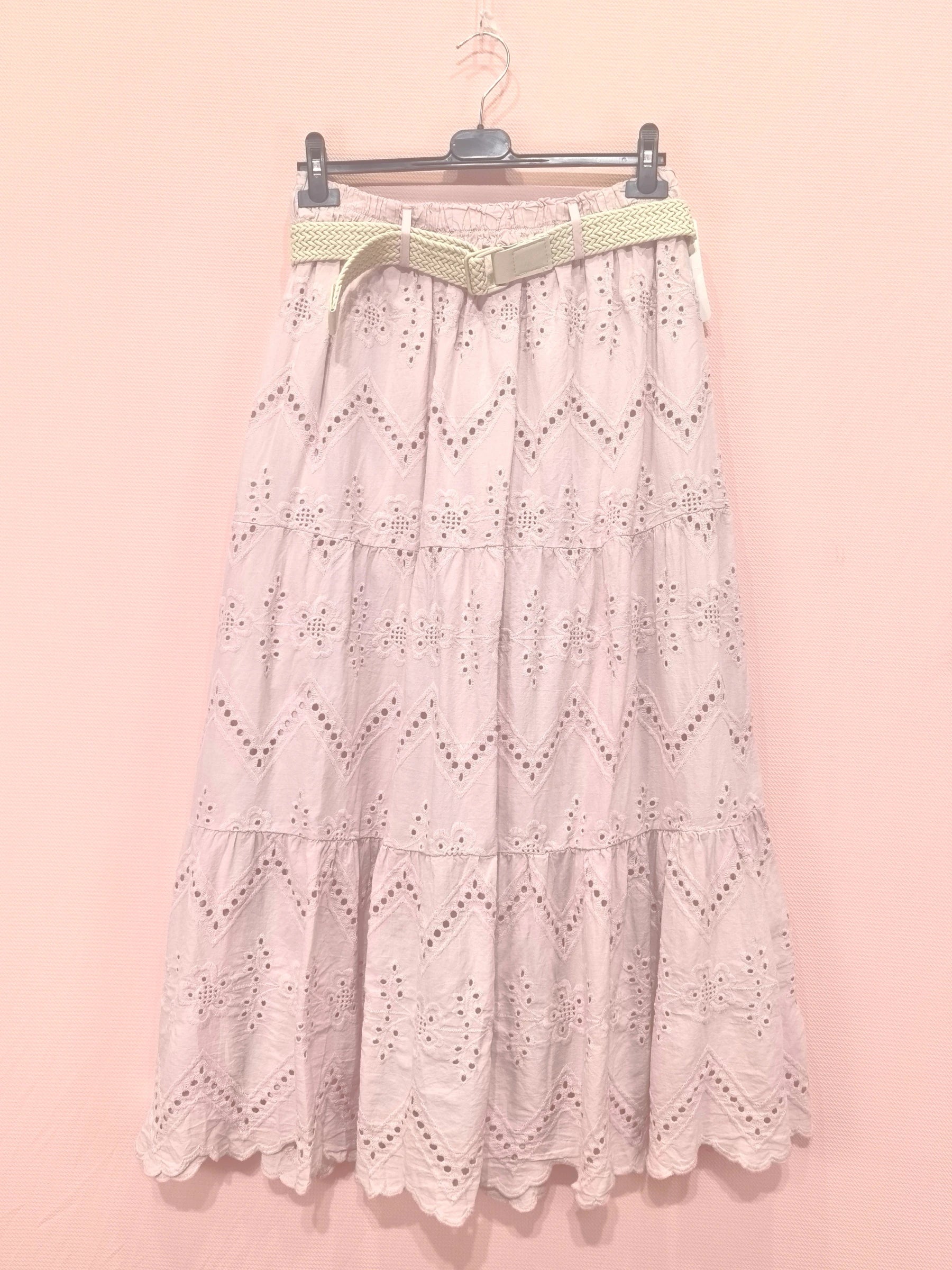 jupe longue broderie anglaise