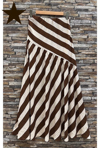 Jupe SHEER rayure en viscose effet lin.