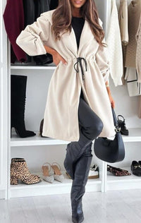 Manteau long avec capuche et poches