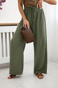 Pantalon Gaze De Coton Avec Cordon