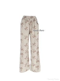 Pantalon Large en Coton Gaze - Imprimé Palmiers