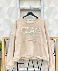 Pull femme avec broderie de paillettes