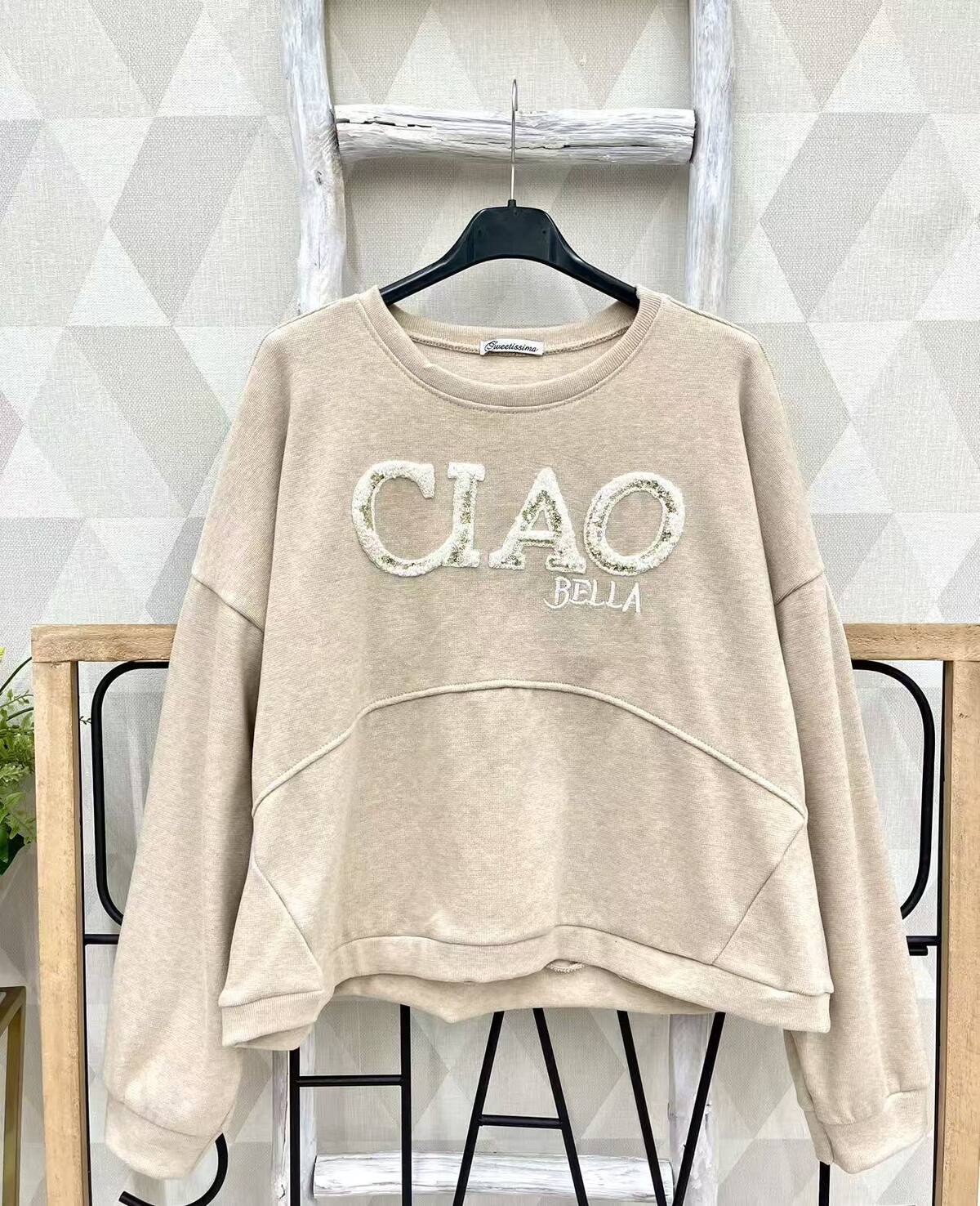 Pull femme avec broderie de paillettes