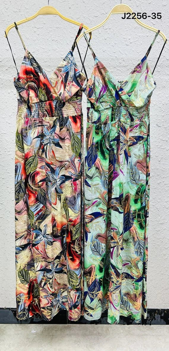 Robe longue débardeur stretch (avec doré)