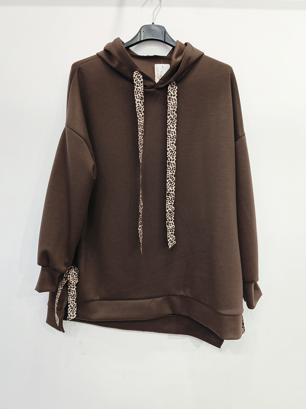 Sweat top oversize avec déco léopard