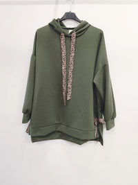 Sweat top oversize avec déco léopard