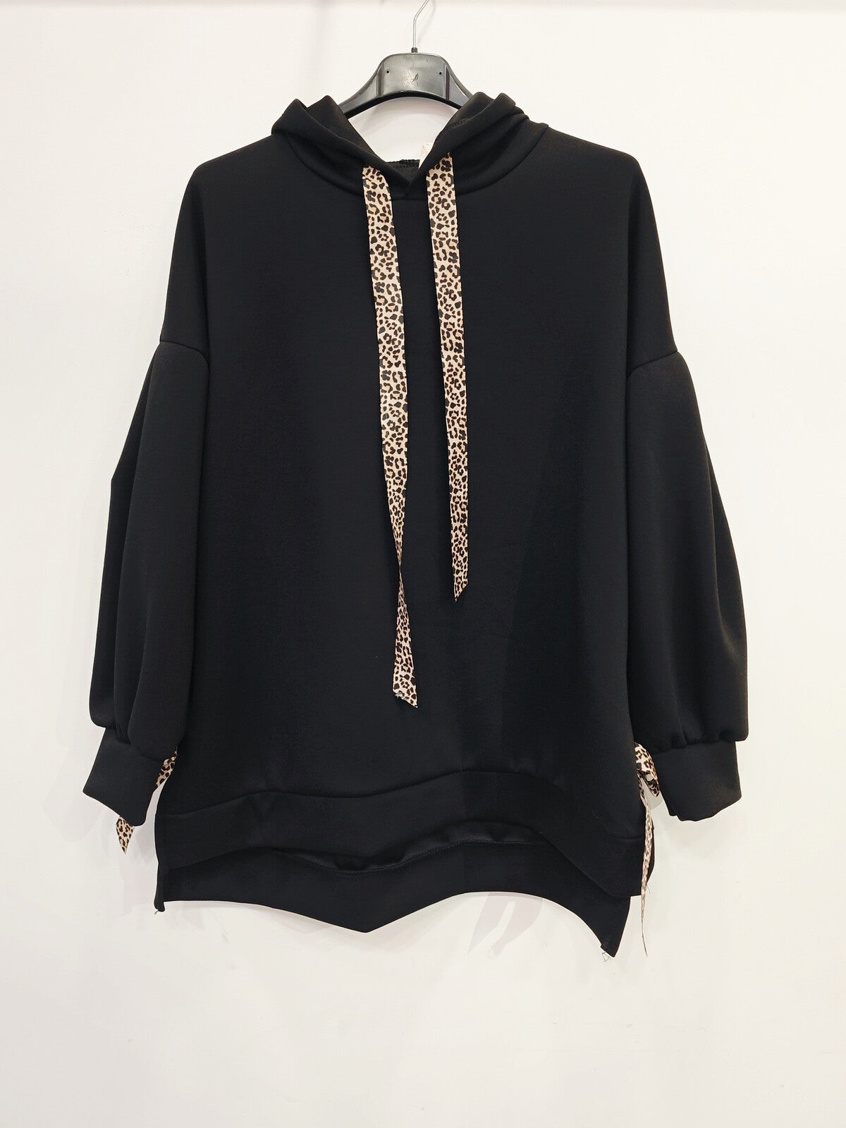 Sweat top oversize avec déco léopard