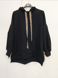 Sweat top oversize avec déco léopard