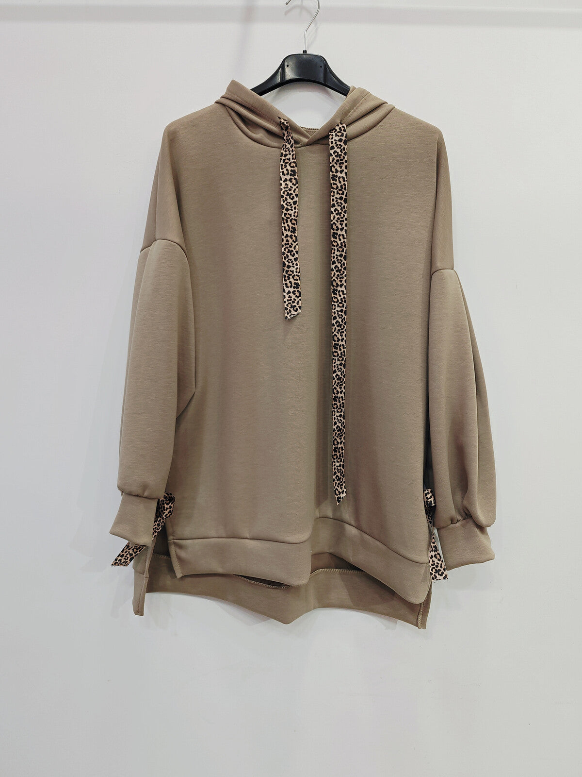 Sweat top oversize avec déco léopard