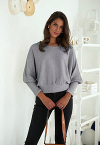 Top brillant manches chauve souris