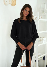 Top brillant manches chauve souris