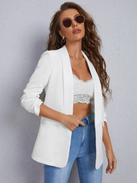 Veste blazer à manches froncées uni
