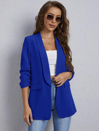 Veste blazer à manches froncées uni