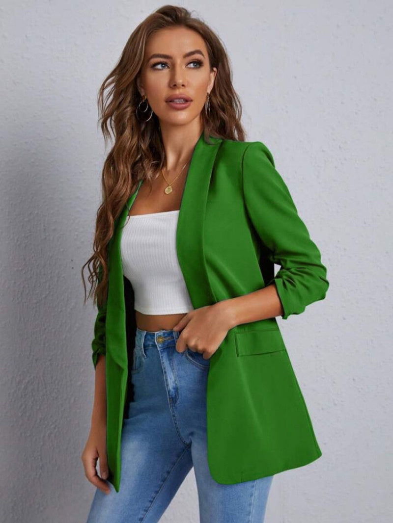 Veste blazer à manches froncées uni
