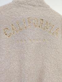 veste manche court à fermeture éclair avec broderie doré pailletté CALIFORNIA