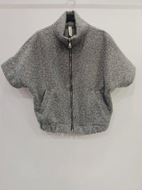 veste manche court à fermeture éclair avec broderie doré pailletté CALIFORNIA